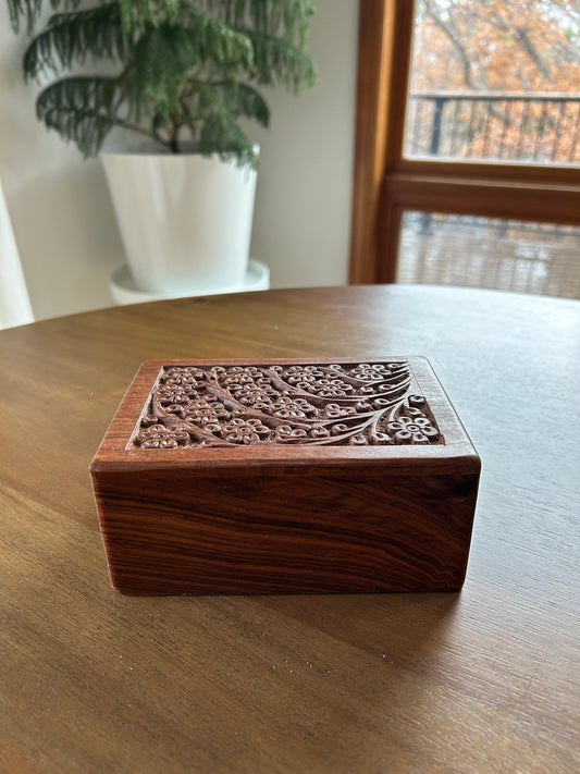 Vintage Hand-Carved Secret Compartment Boxes (Large)