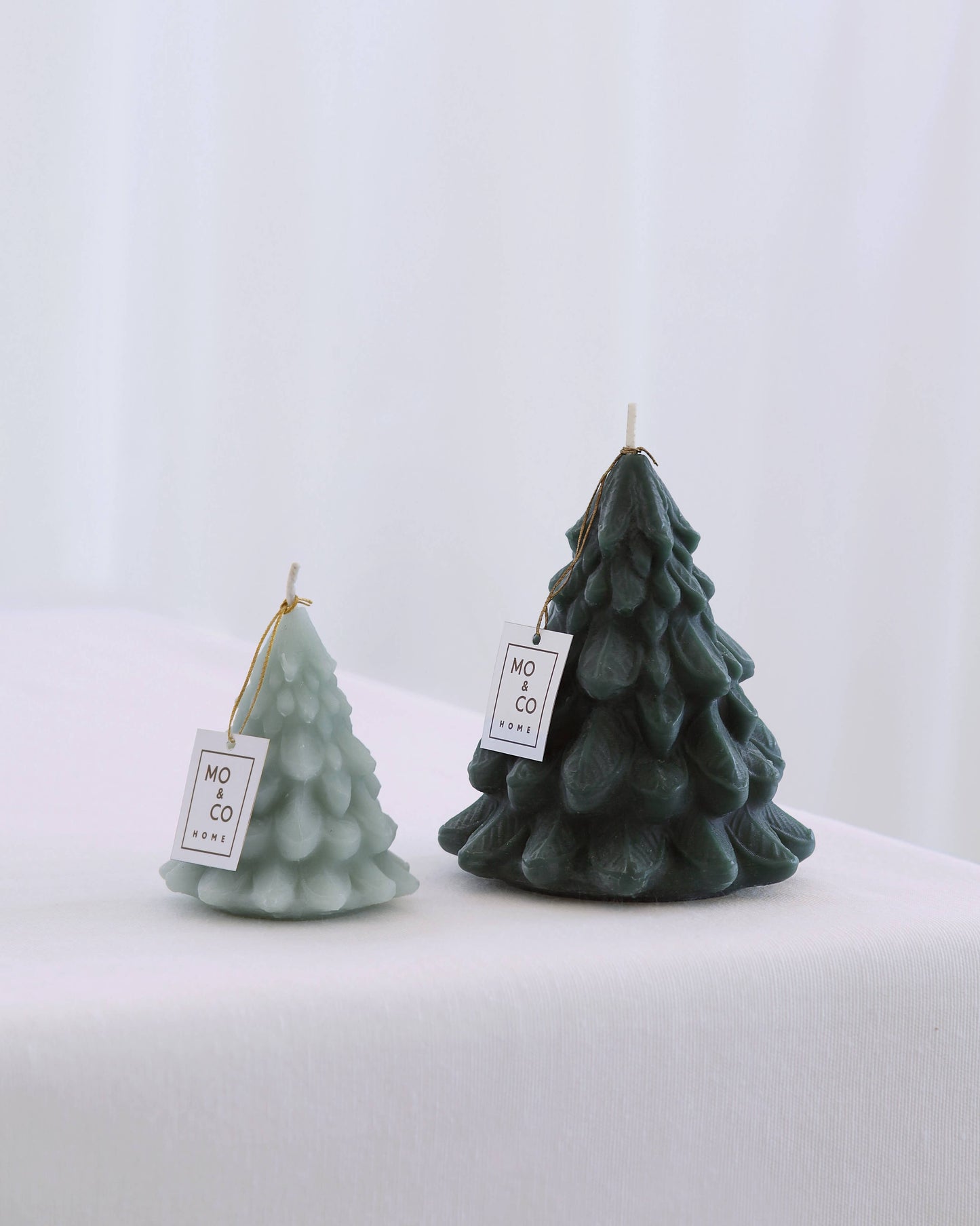 Small Light Green Beeswax Tree Candle