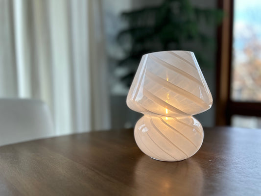 Portable Hand-Blown Glass Mushroom Lamp