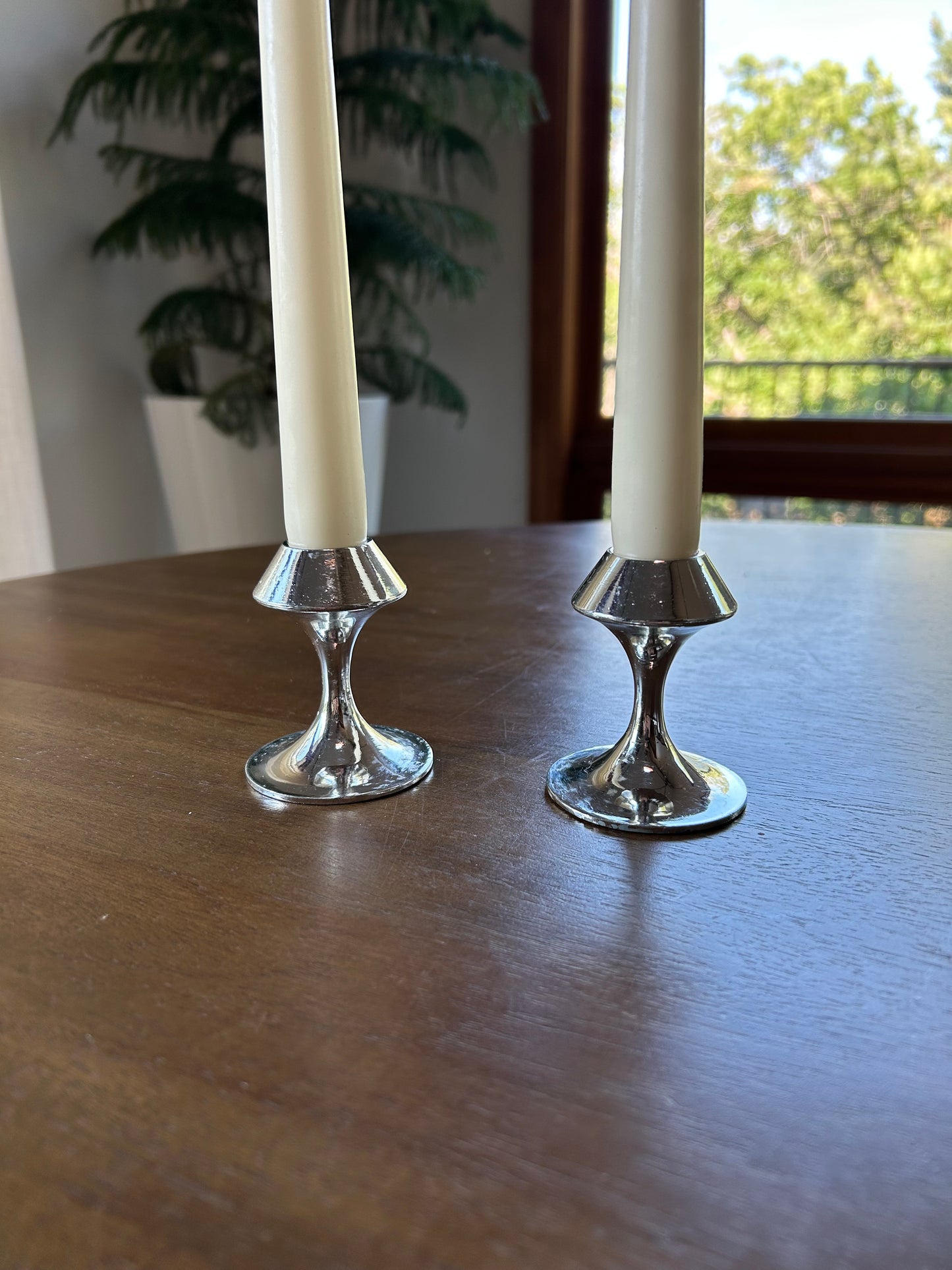 Lenox Chrome Candlestick Holders (Set of 2)