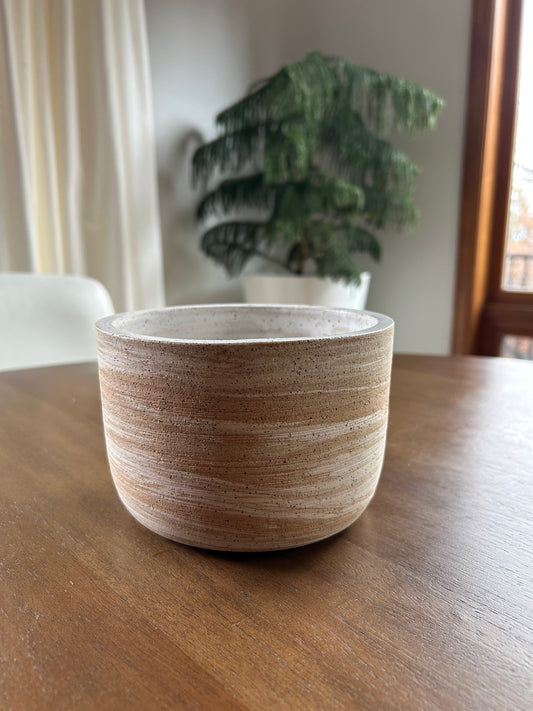 Handmade Marbled Ceramic Pillar Candle Holder / Planter by Ink & Mud Co.