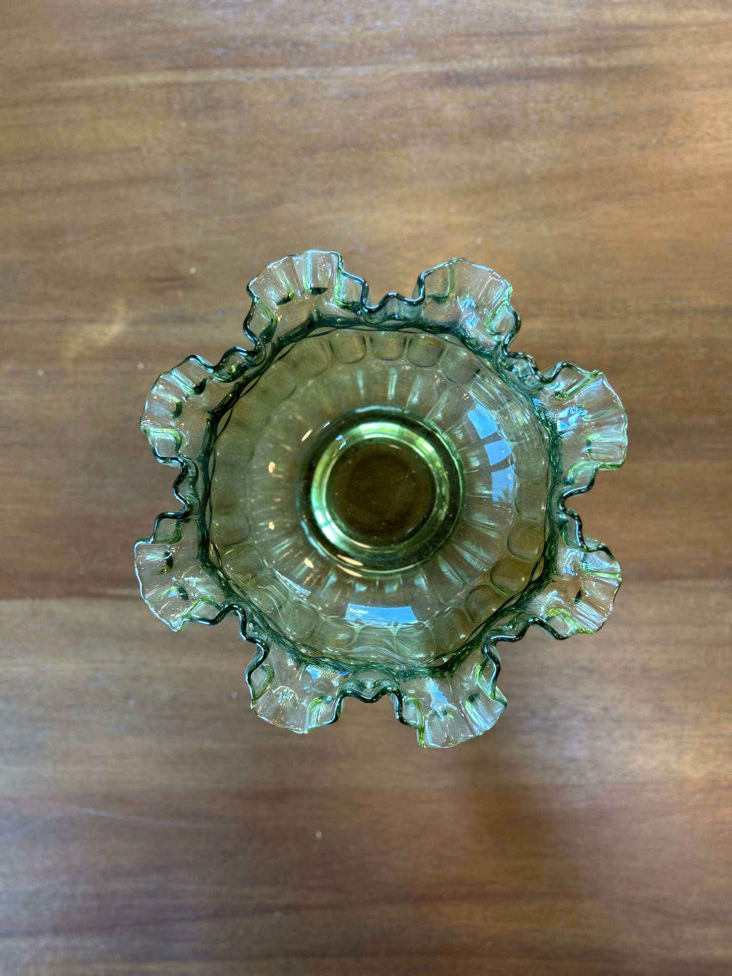 Vintage Handmade Green Glass Bowl