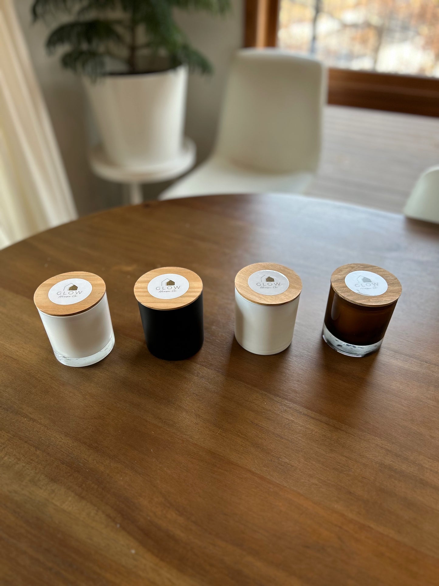 Scented Soy Candle in Reusable Matte Black Glass Jar - Pine Forest