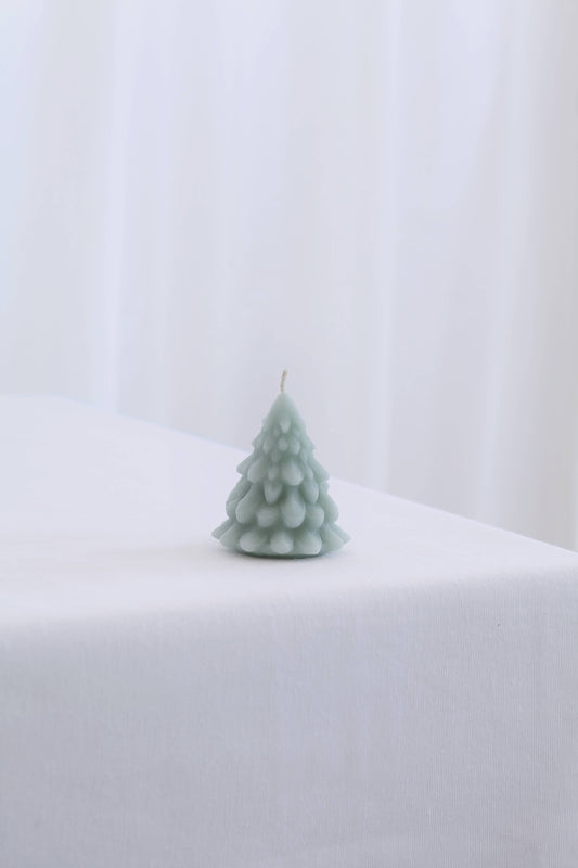 Small Light Green Beeswax Tree Candle