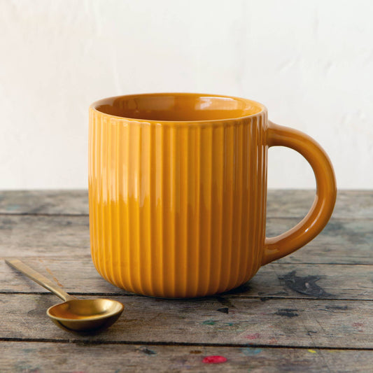 Fluted Stoneware Mug - Saffron