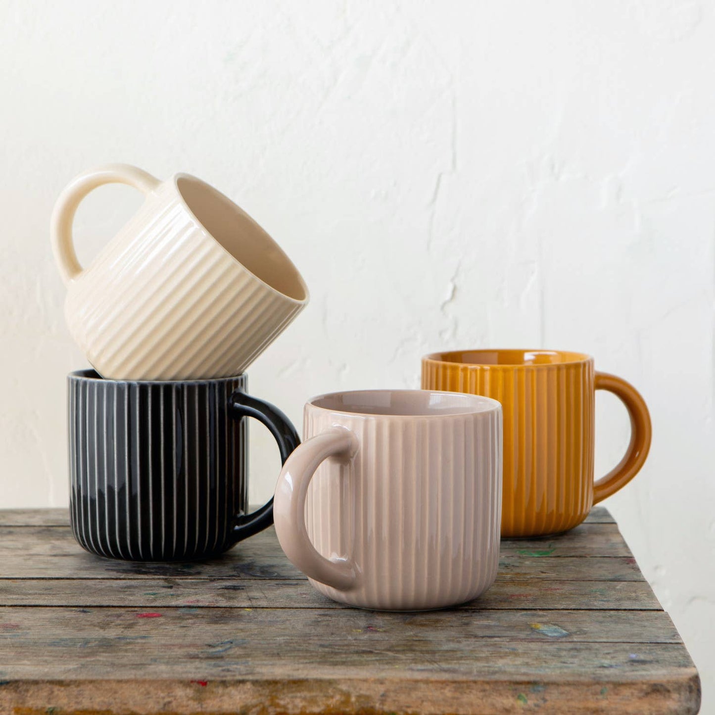 Fluted Stoneware Mug - Saffron