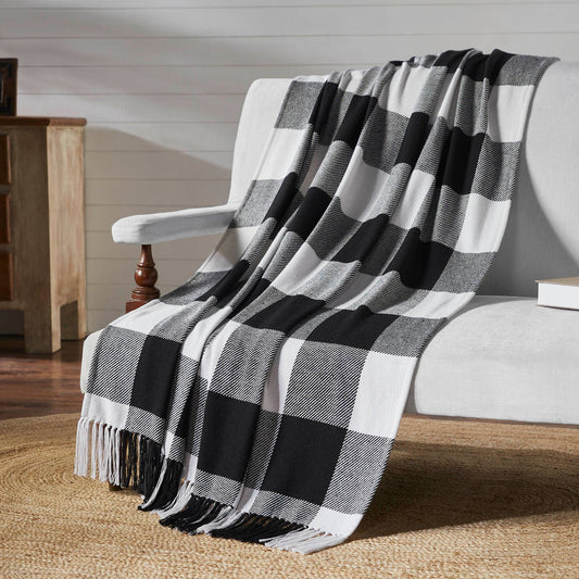 Buffalo Checkered Black Woven Throw Blanket