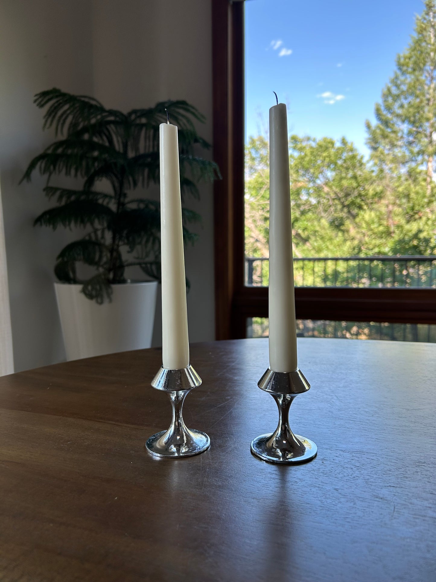 Lenox Chrome Candlestick Holders (Set of 2)