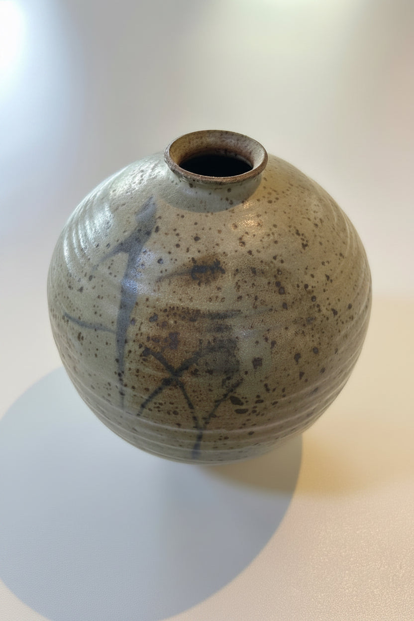 Vintage Hand-Thrown Ceramic Weed Pot / Bud Vase - Mid-Century Modern / Japandi Accent