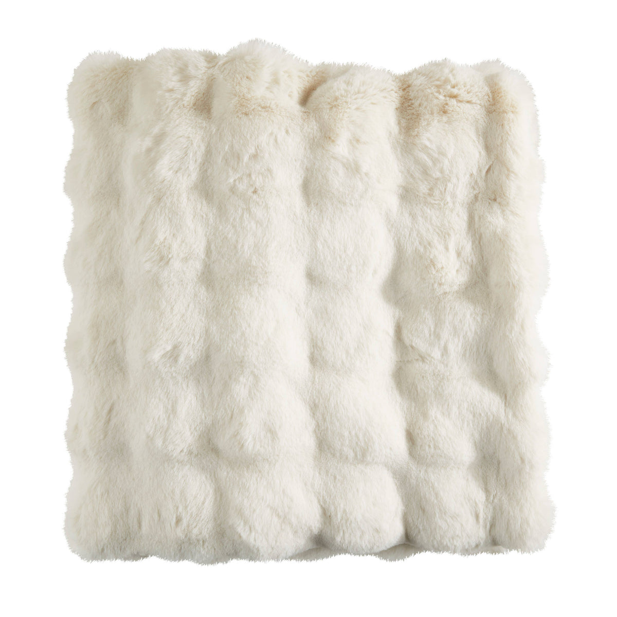 Ivory Faux Fur Throw Blanket