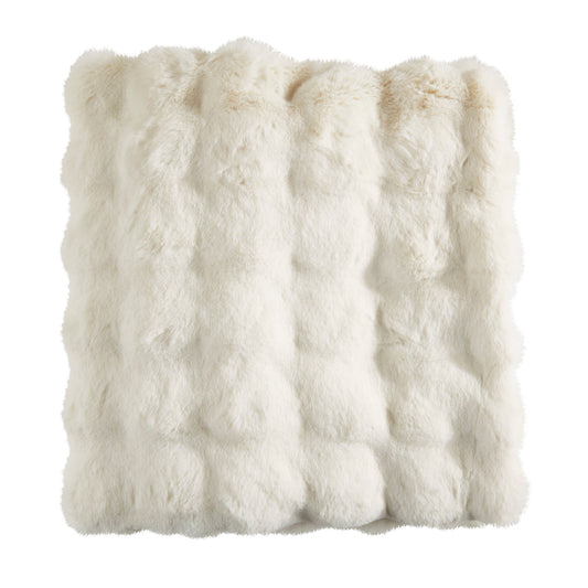 Ivory Faux Fur Throw Blanket