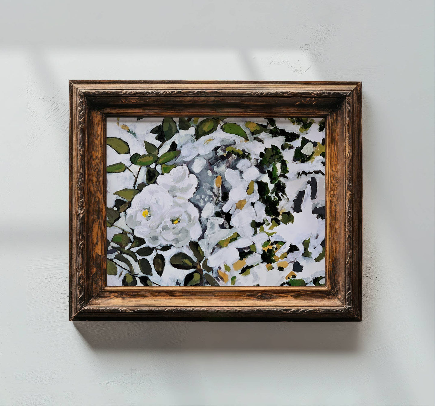 White Floral in Sunlight Print