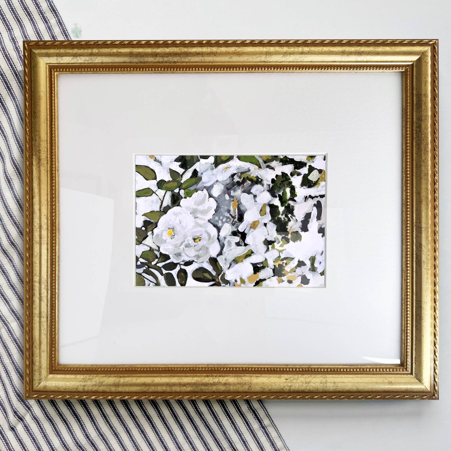 White Floral in Sunlight Print