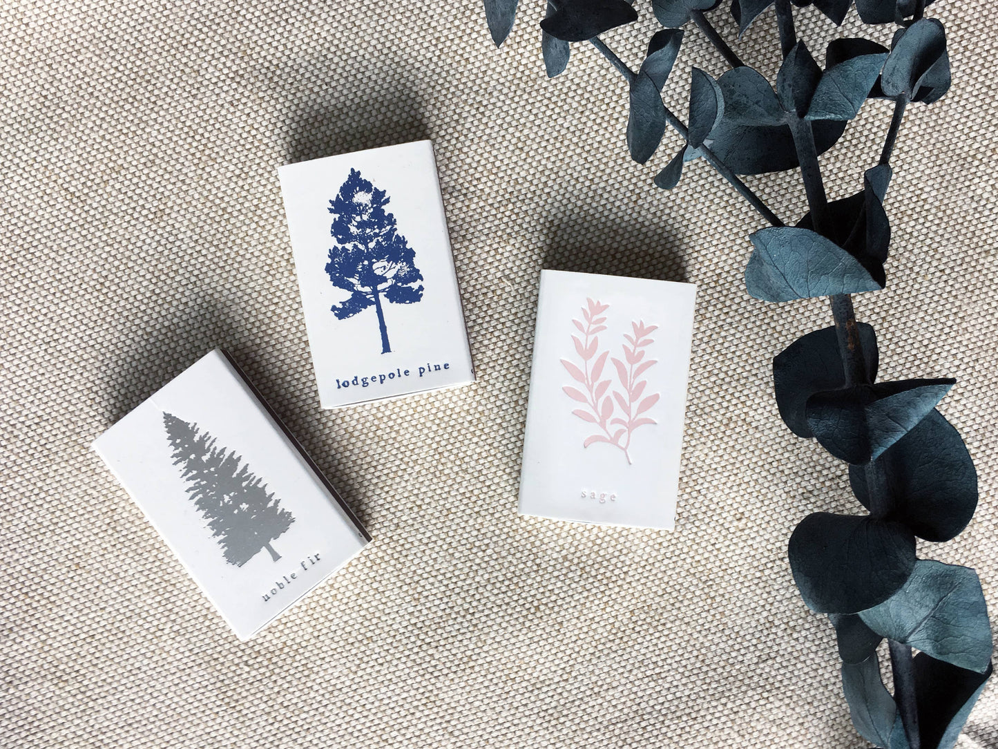 Embossed Sage White Matchbox