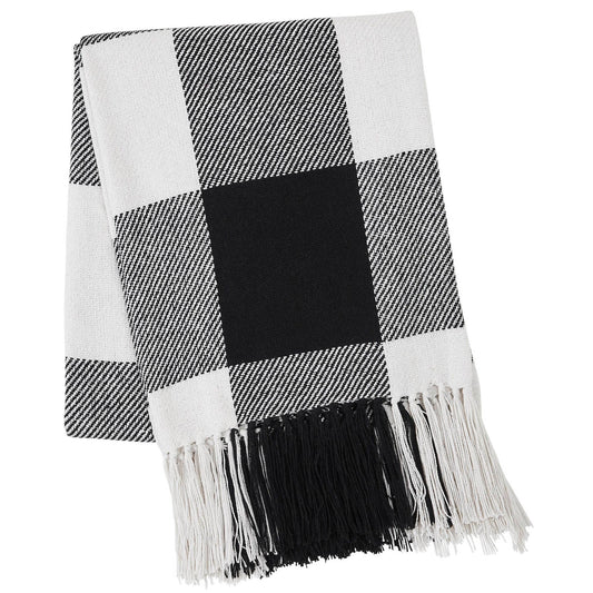 Buffalo Checkered Black Woven Throw Blanket
