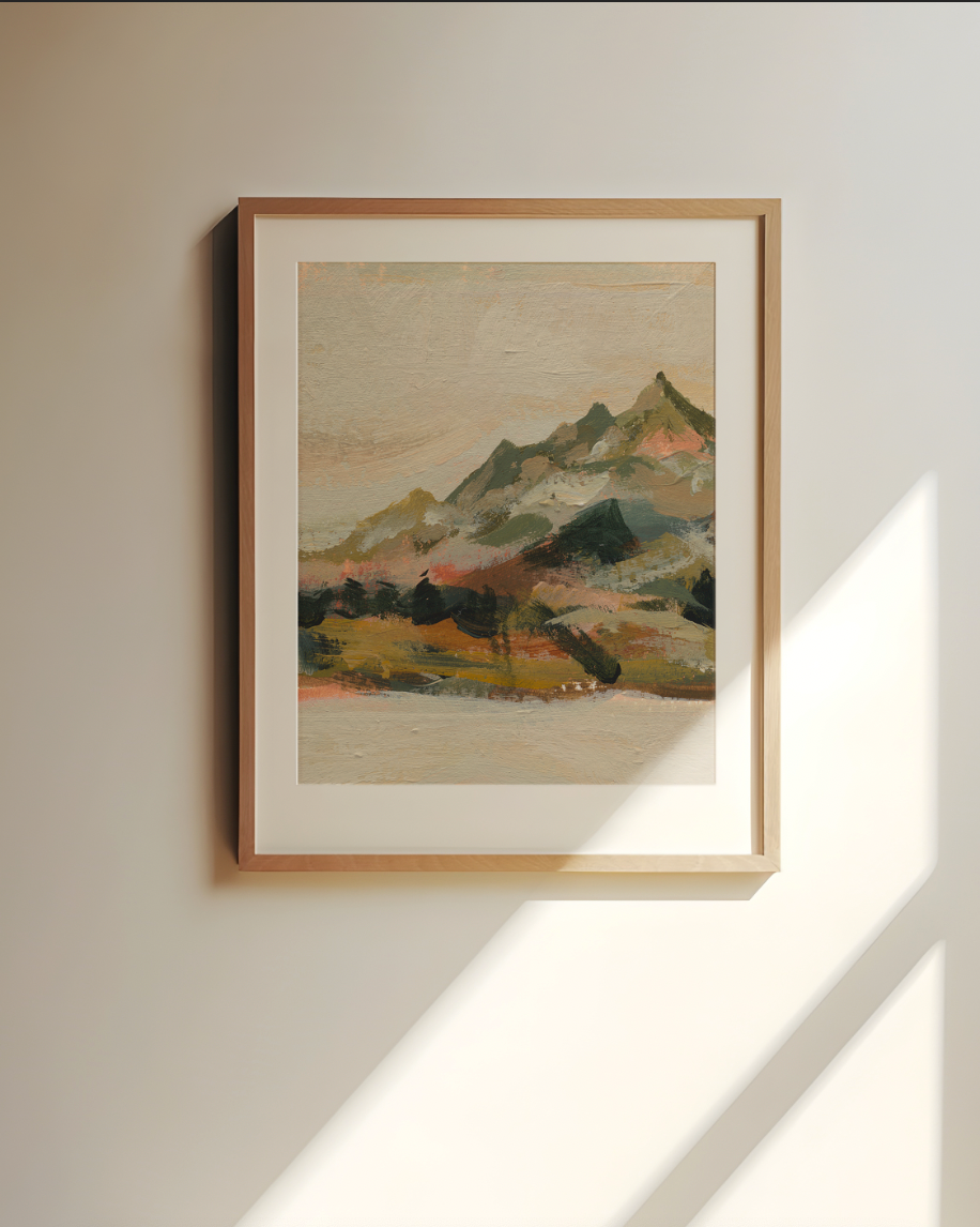 Vertical Mountain Landscape Art Print | Wall Decor Abstract