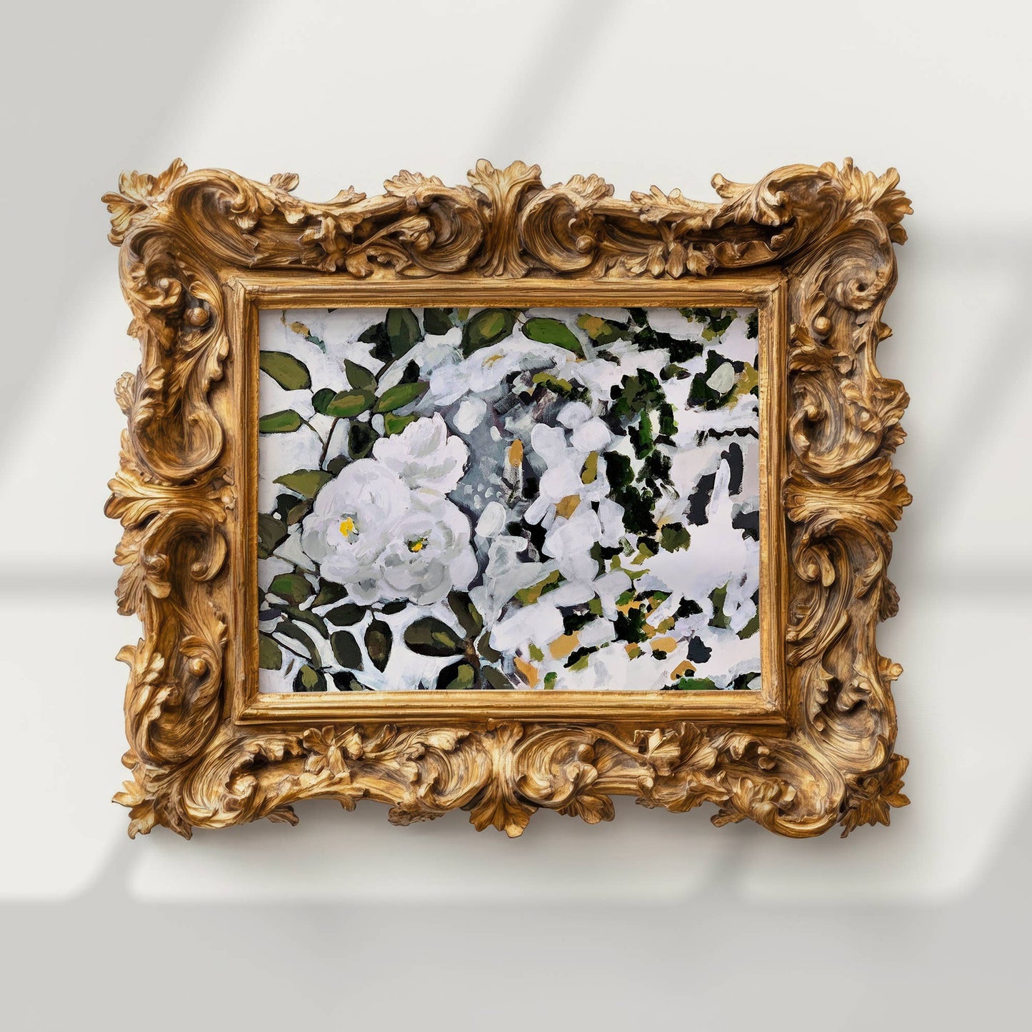 White Floral in Sunlight Print