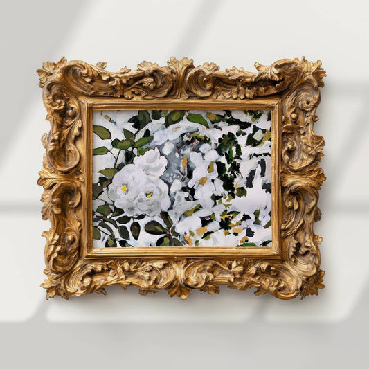 White Floral in Sunlight Print