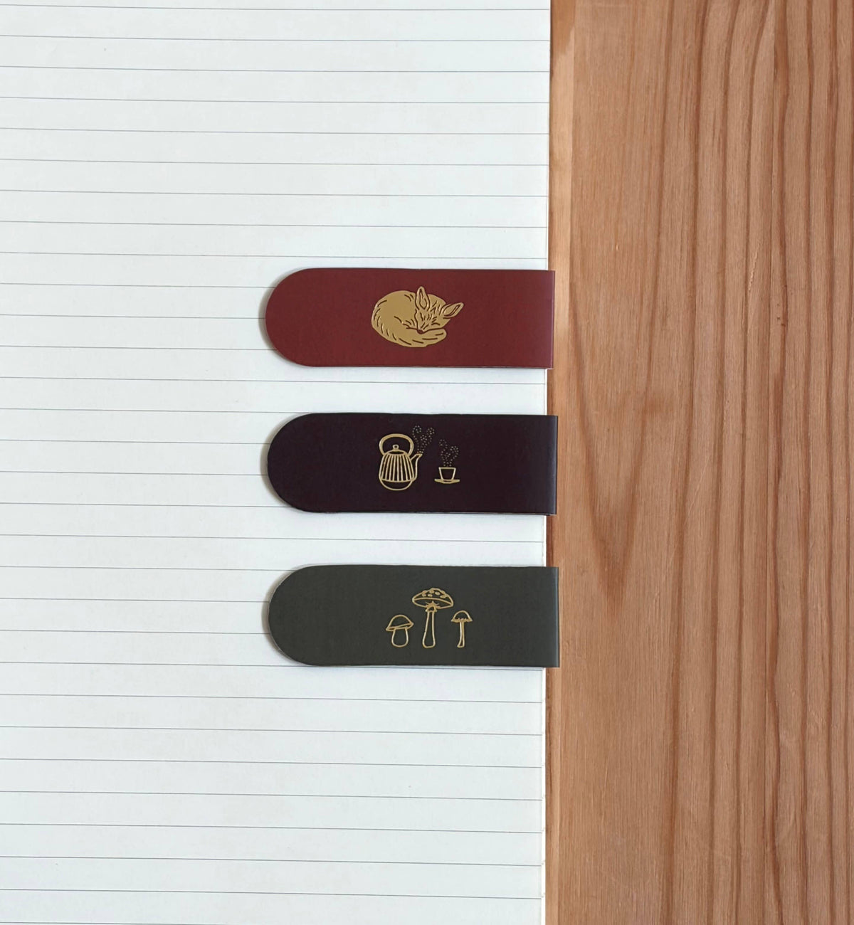 Woodland Gold Foil Magnetic Bookmarks (Set of 3)