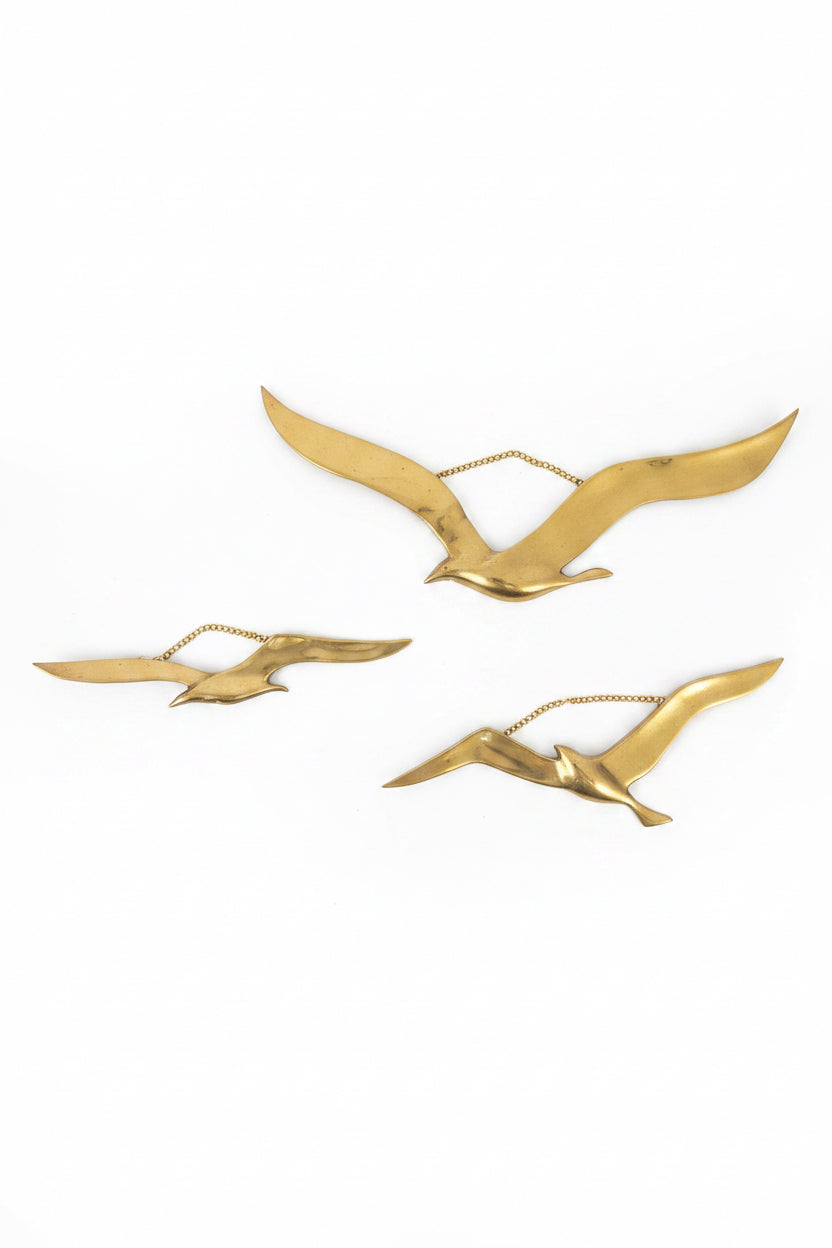 Vintage Midcentury Modern Sea Bird Wall Sculptures (set of 3)