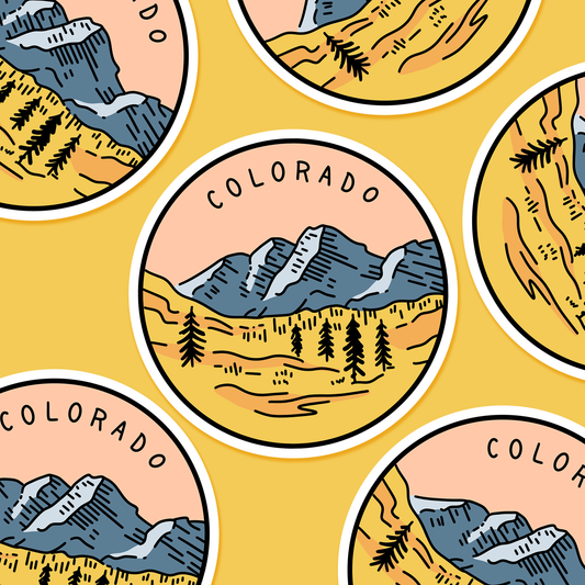 Colorado Illustrated US State  - Travel Sticker