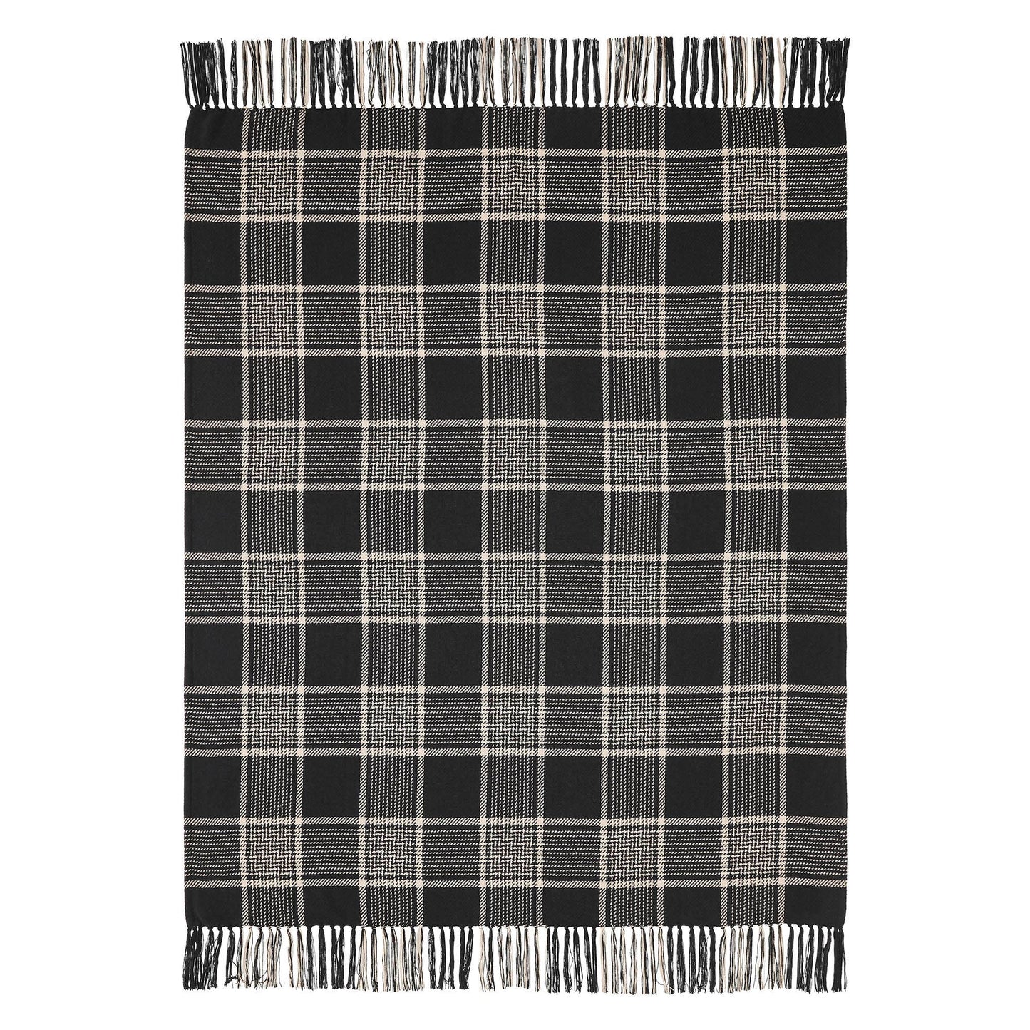 Black and Tan Plaid Throw Blanket