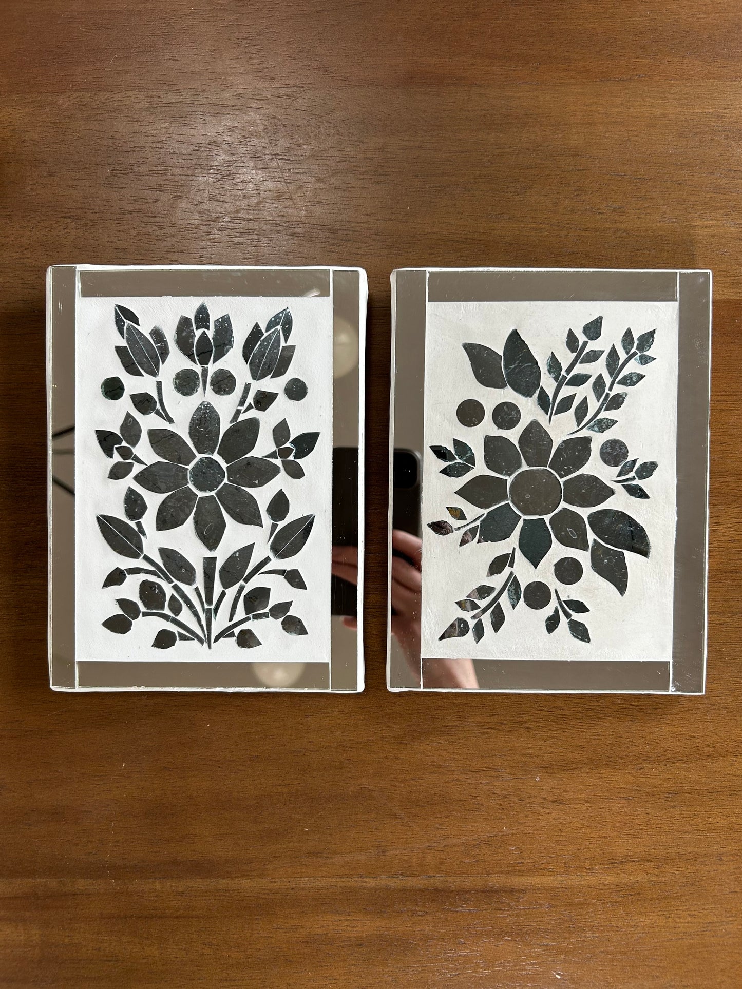 Vintage Mirrored Mosaic Wall Art (2 pieces)