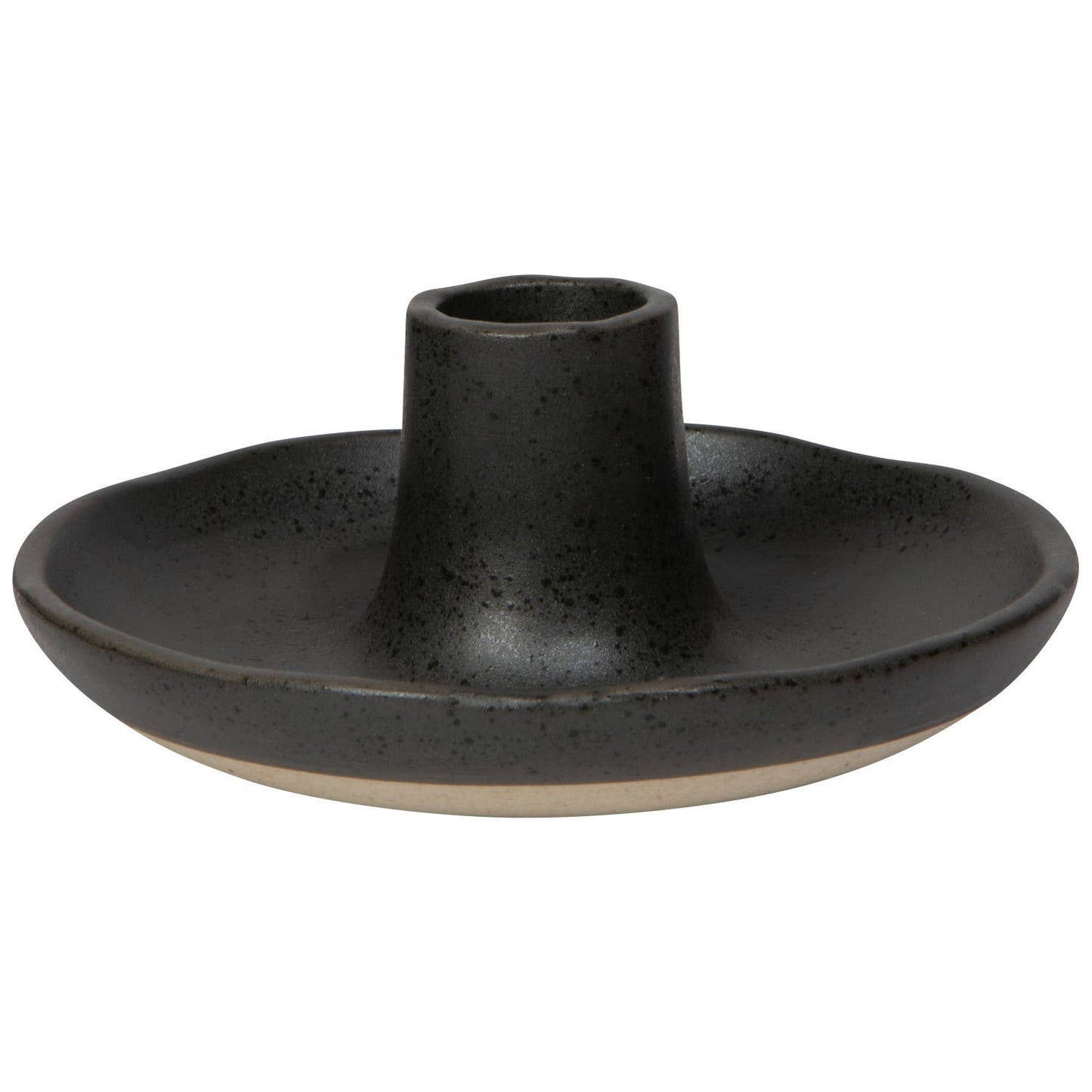 Stoneware Candle Holder (Black)
