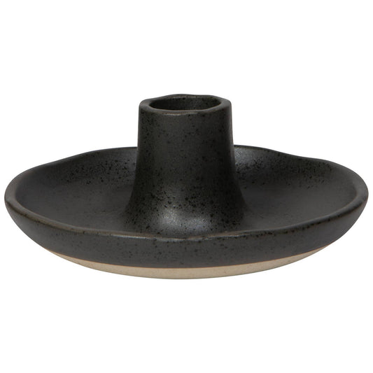 Stoneware Candle Holder (Black)