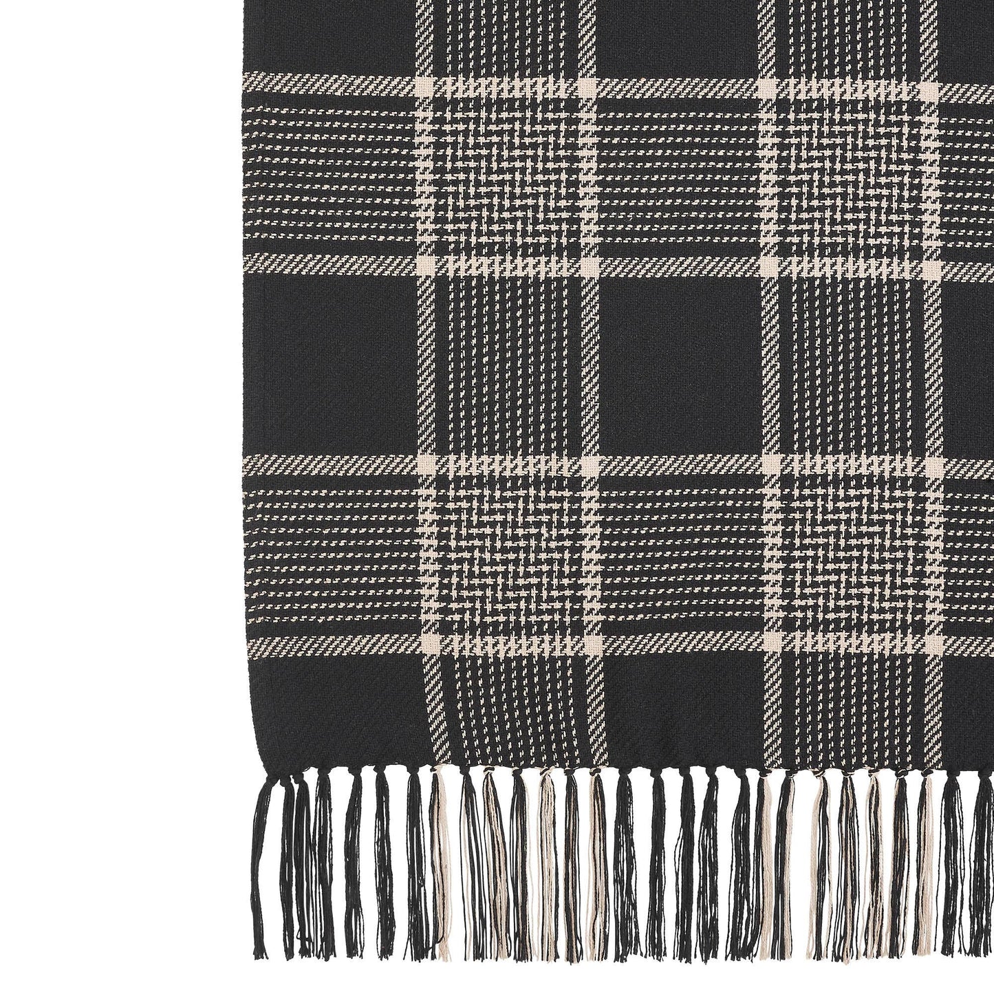 Black and Tan Plaid Throw Blanket