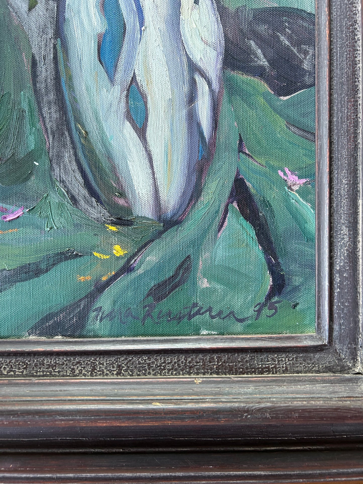 "Garden Flowers" Floral Still Life Oil Painting (1995, Signed By Artist)