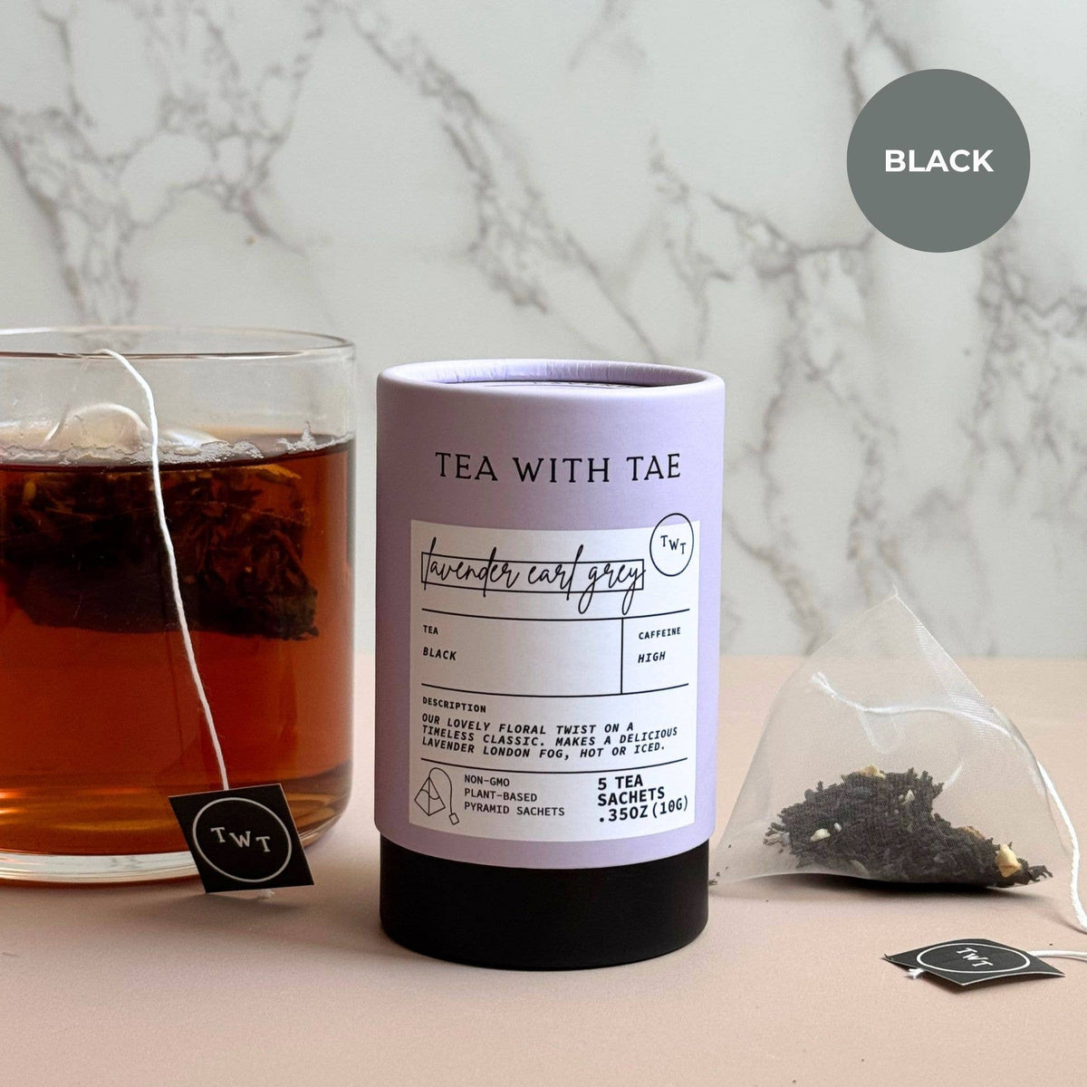 Lavender Earl Grey Black Tea Mini Tea Tube  (5 Tea Bags)