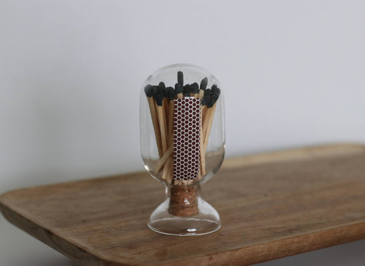 Glass Match Cloche With Matches