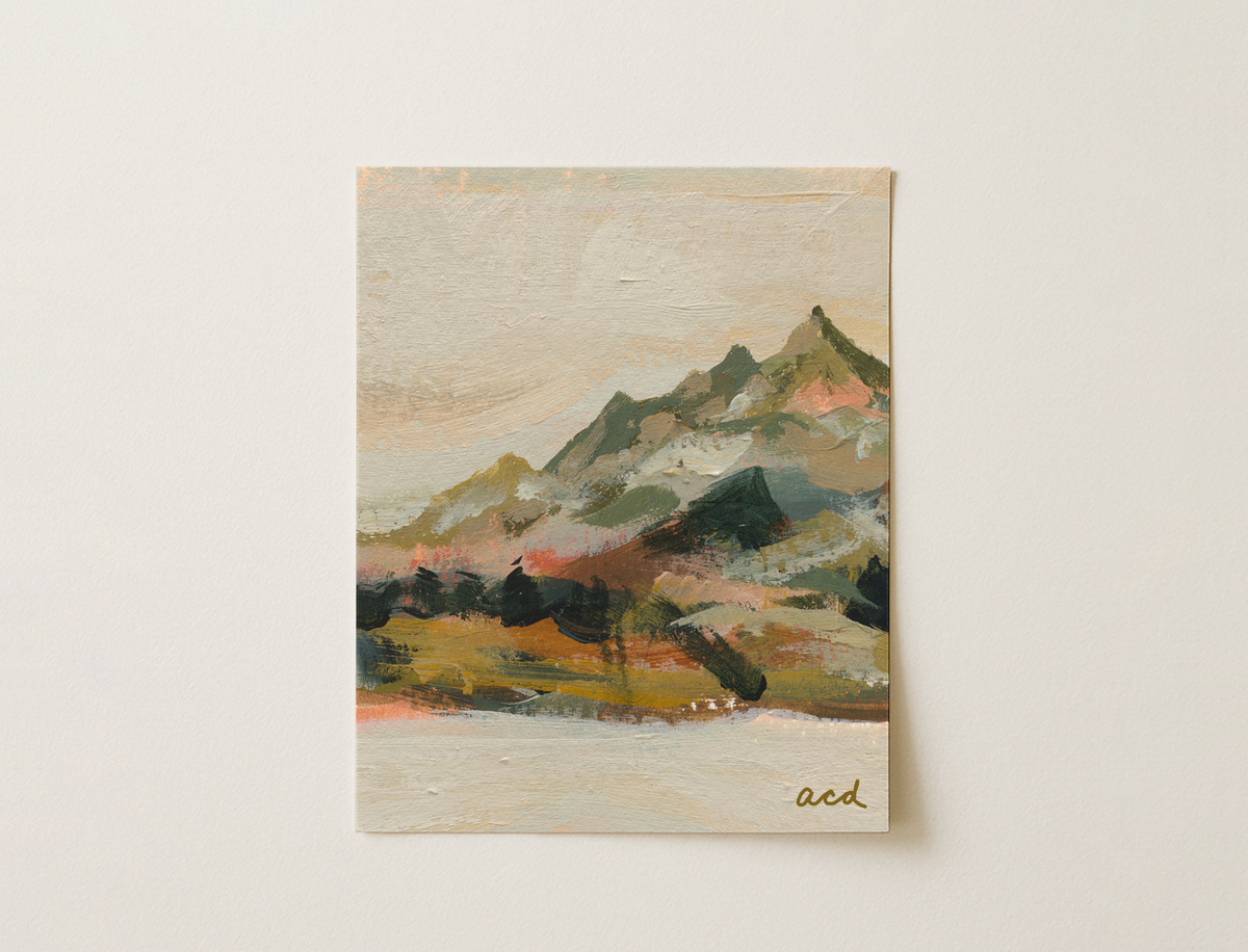 Vertical Mountain Landscape Art Print | Wall Decor Abstract