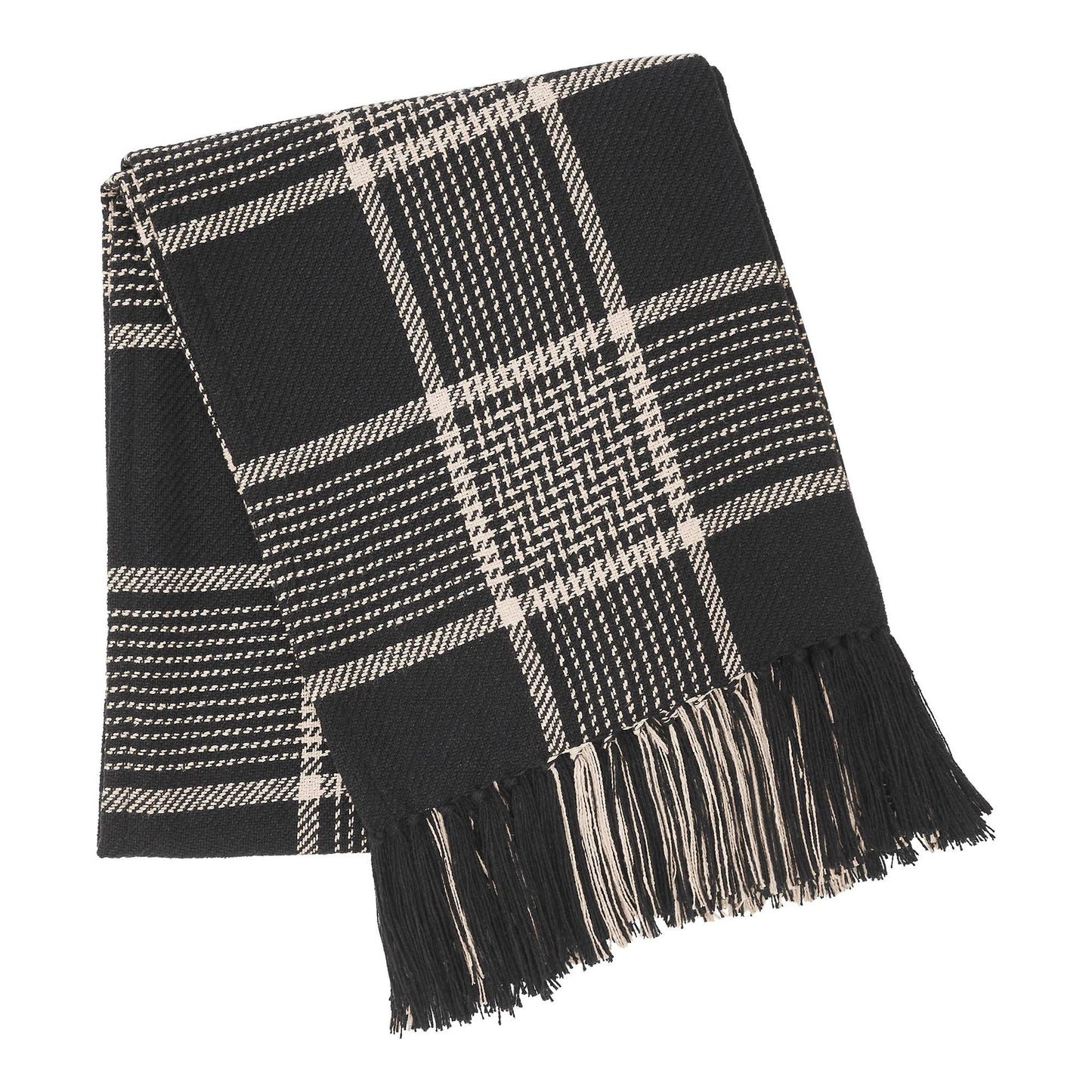 Black and Tan Plaid Throw Blanket