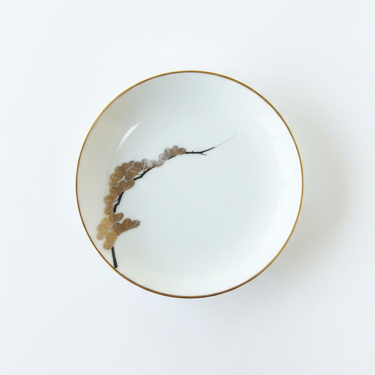 Vintage Asian Sauce Dish / Candle Holder (White)