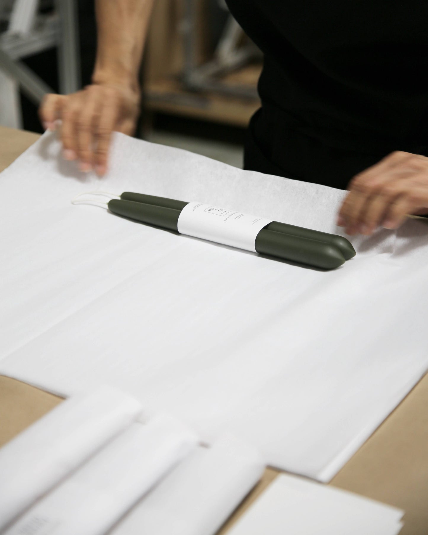 Hand Dipped 100% Beeswax Taper Candles  (Forest Green)