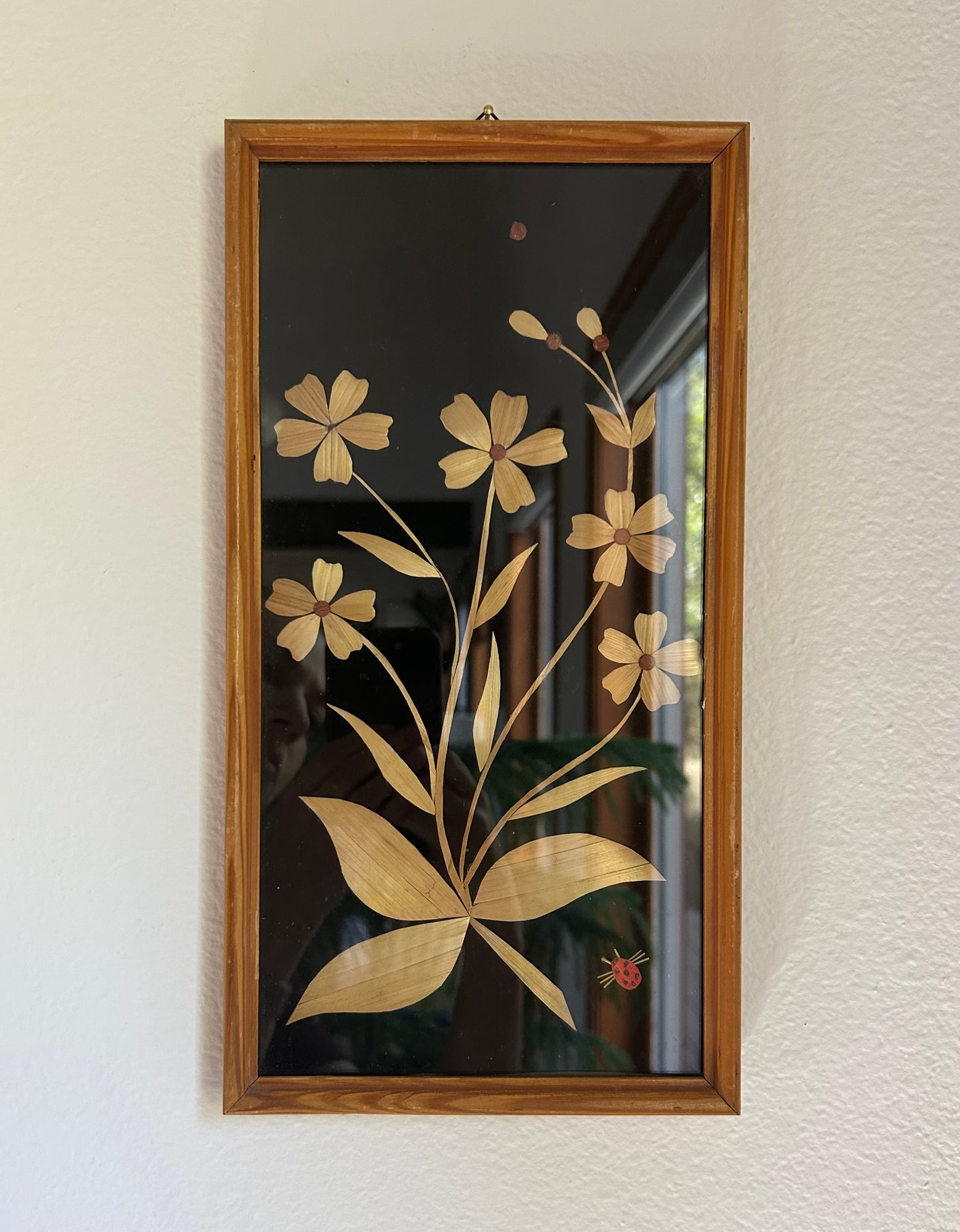 Vintage Floral Wicker Art