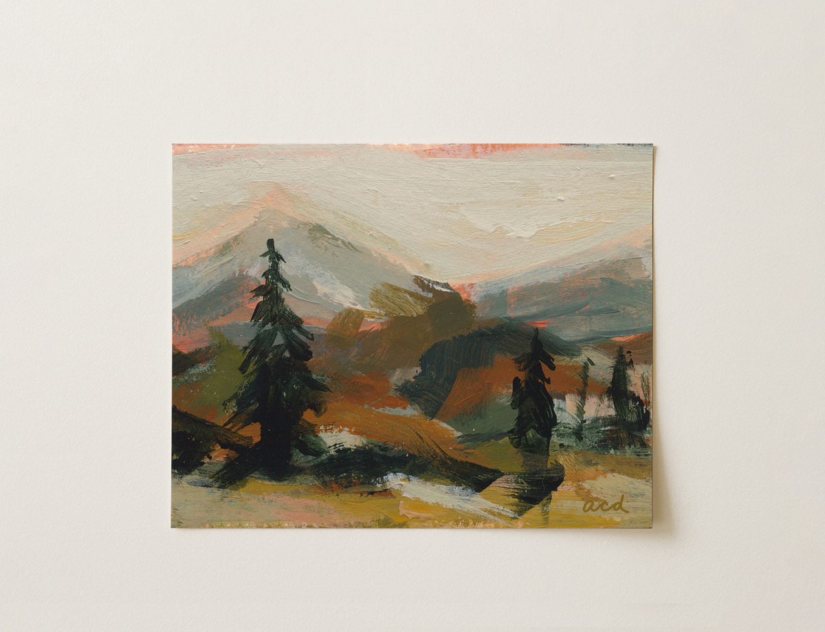Horizontal Mountain Landscape Art Print | Wall Decor Abstract