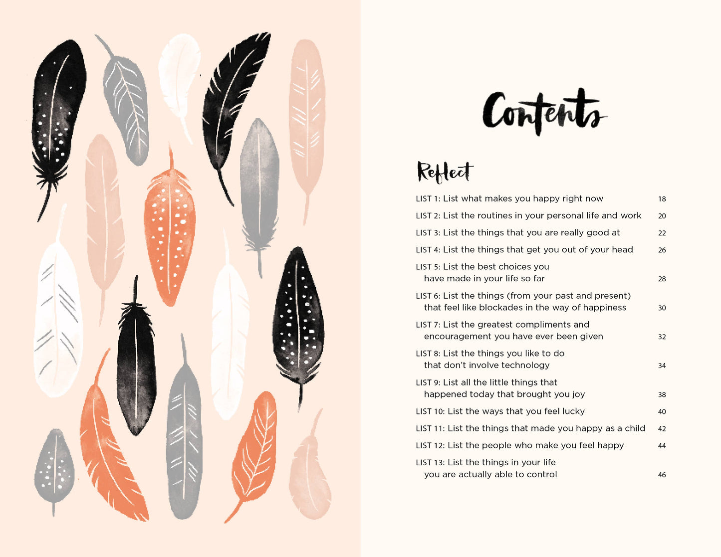 52 Lists for Happiness Journal (Floral Pattern Cover)