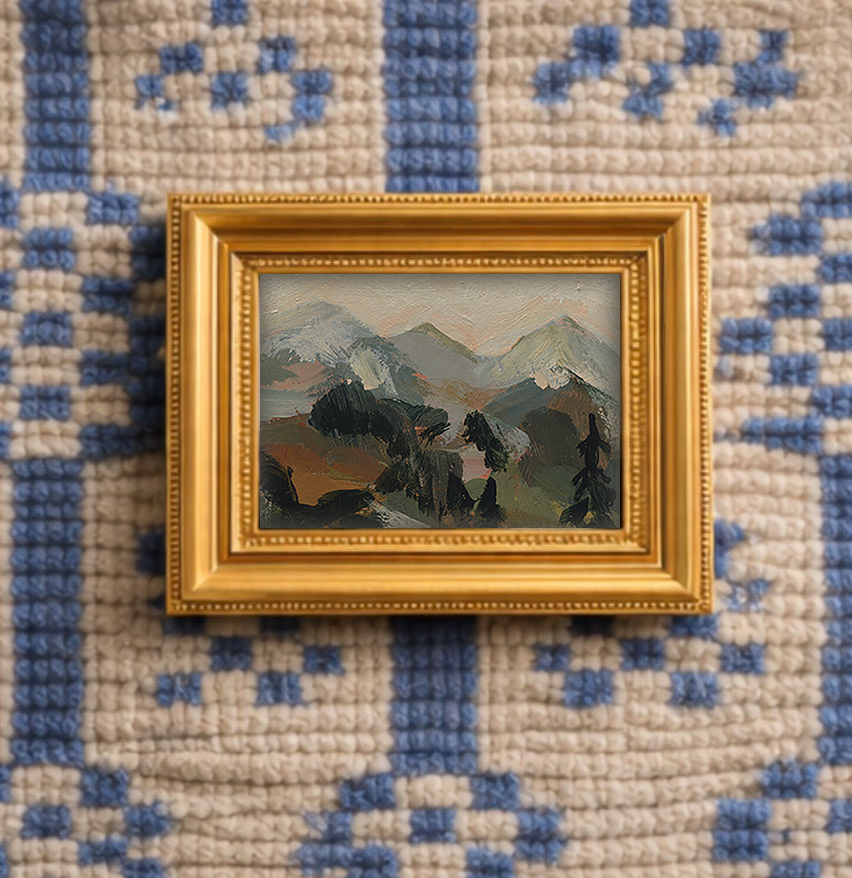 Horizontal Mini Framed Mountain Art | Wall & Shelf Decor