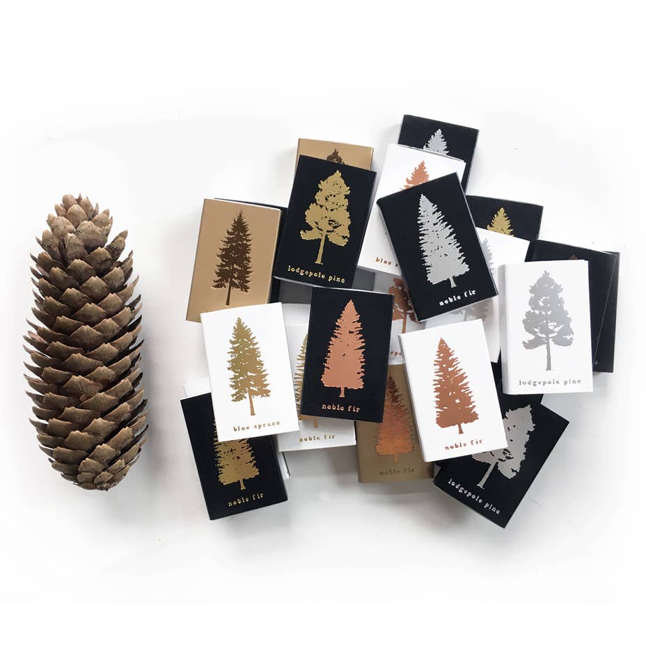Lodgepole Pine Tree Matchbox | Tall Evergreen Matches
