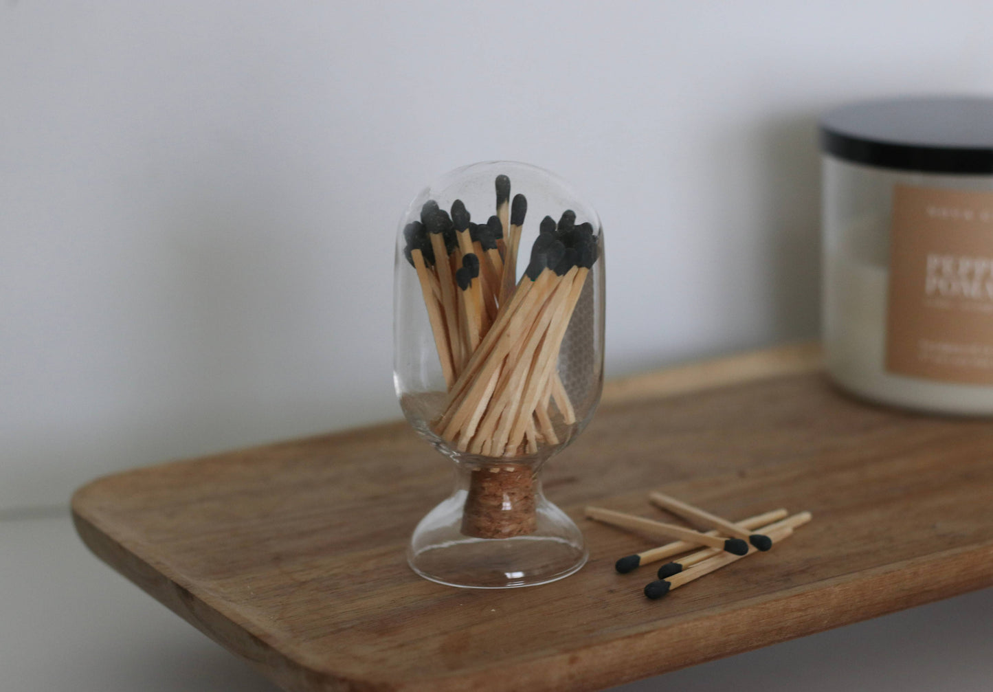 Glass Match Cloche With Matches