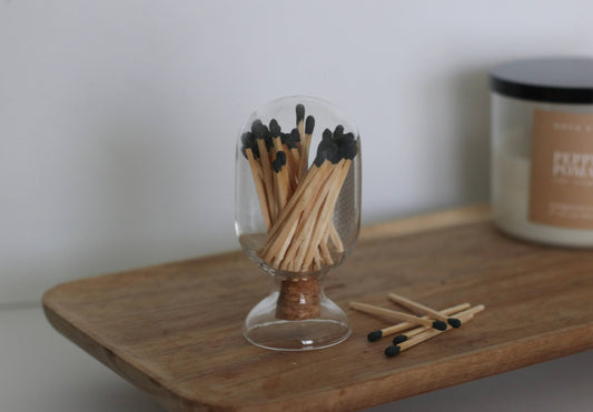 Glass Match Cloche With Matches
