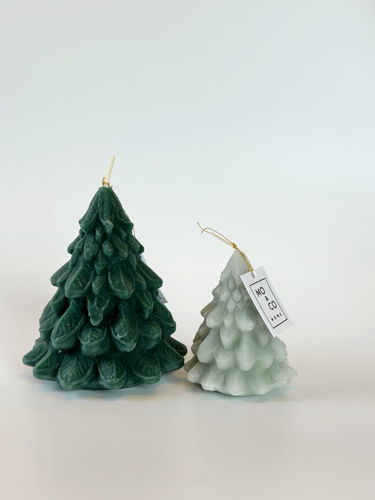 Small Light Green Beeswax Tree Candle