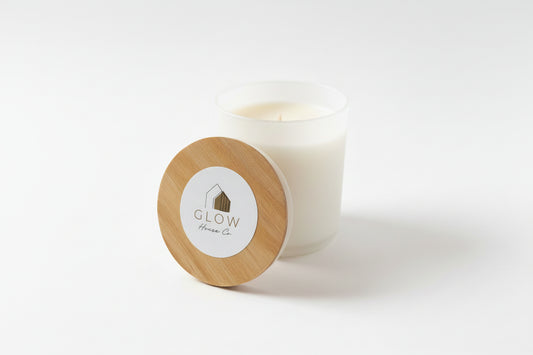 Scented Soy Candle in Reusable Matte White Glass Jar - Cinnamon Vanilla