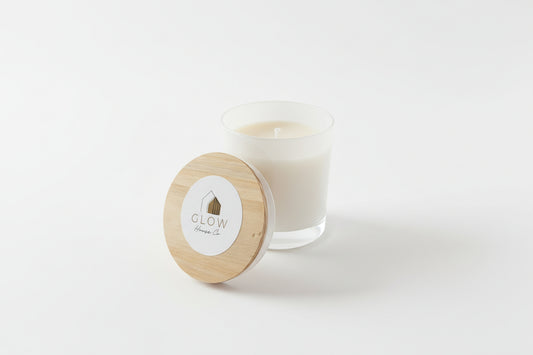 Scented Soy Candle in Reusable White Glass Jar - Citrus Herb