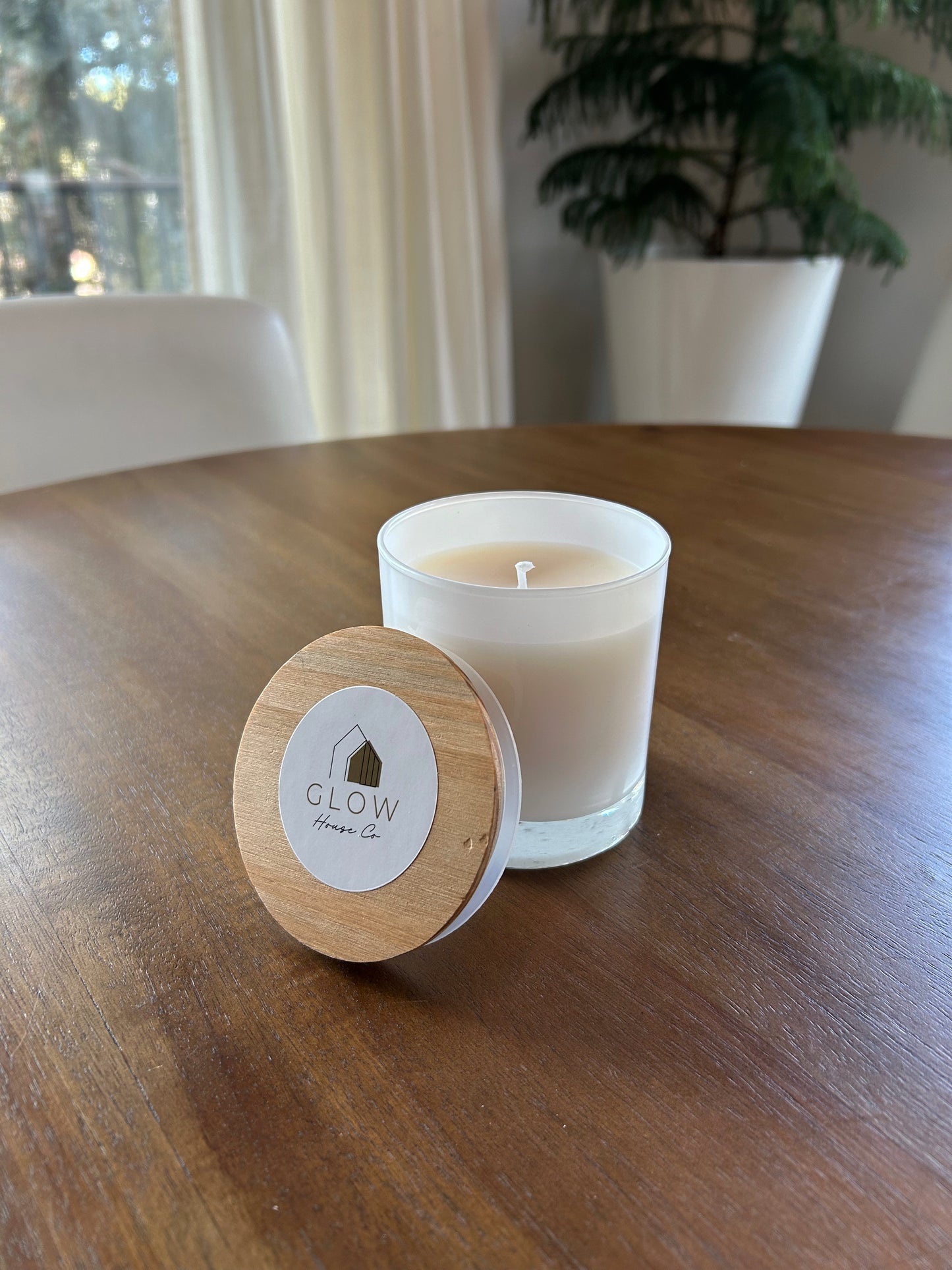 Scented Soy Candle in Reusable Matte White Glass Jar - Cinnamon Vanilla