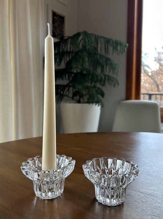 Vintage Crystal Taper Candle Holders