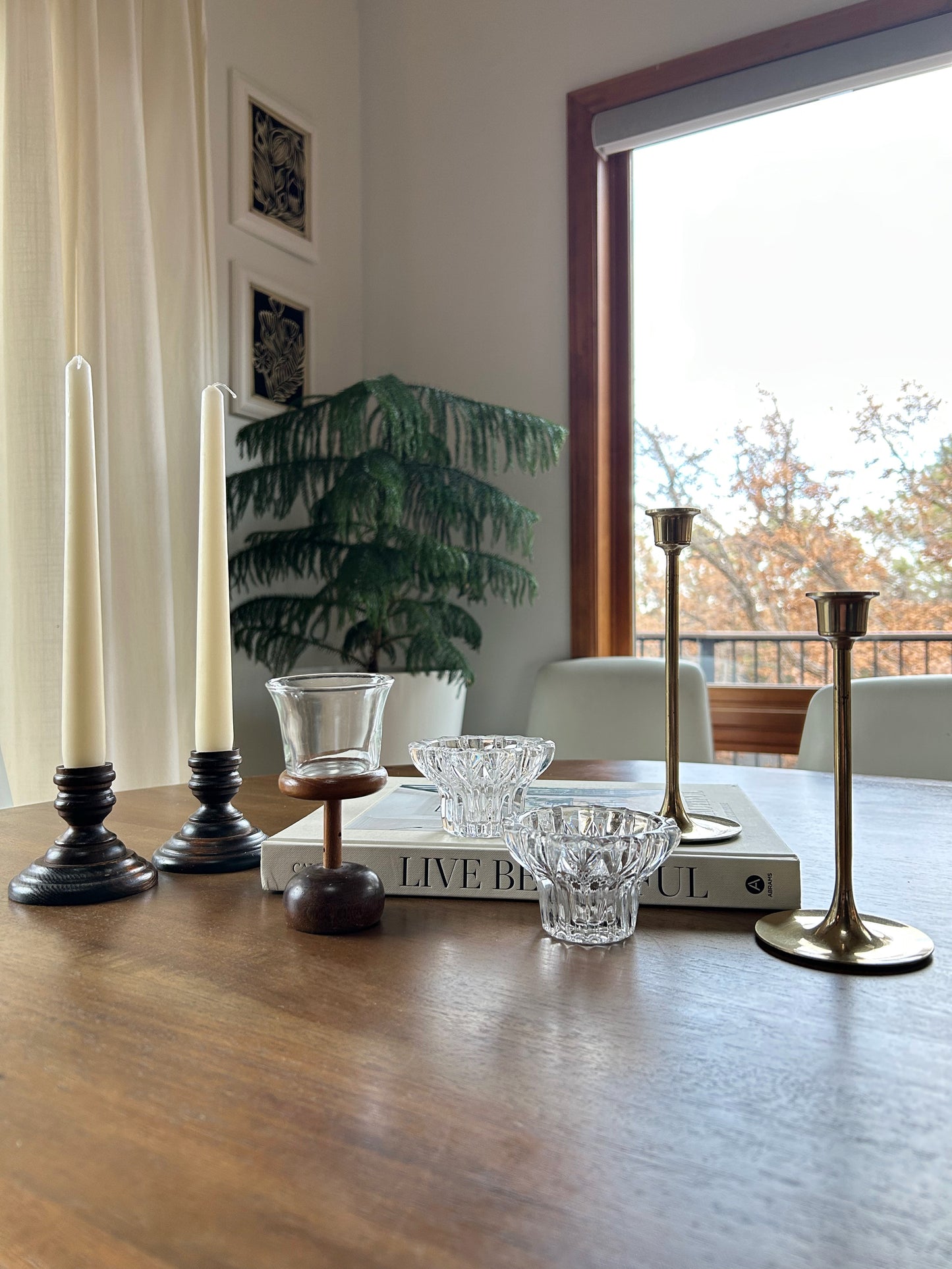 Vintage Crystal Taper Candle Holders